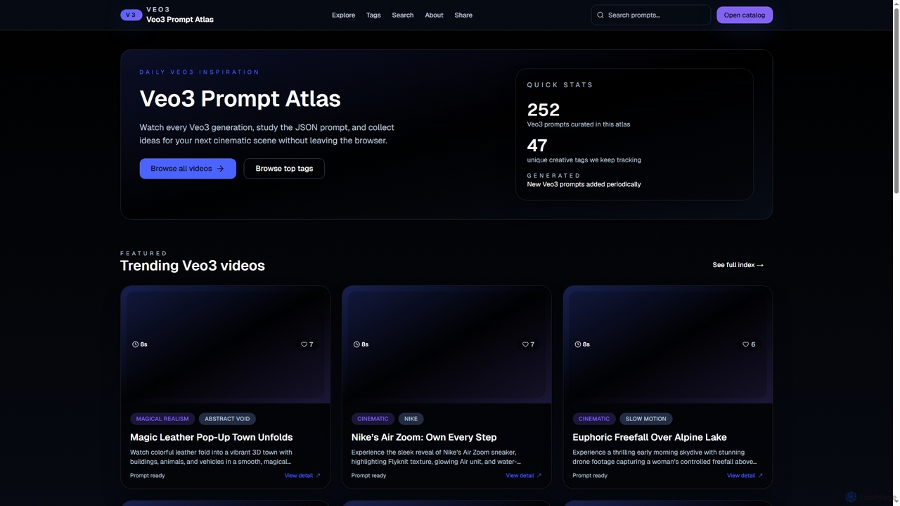 Veo3 Prompt Atlas for Veo3jsonprompts