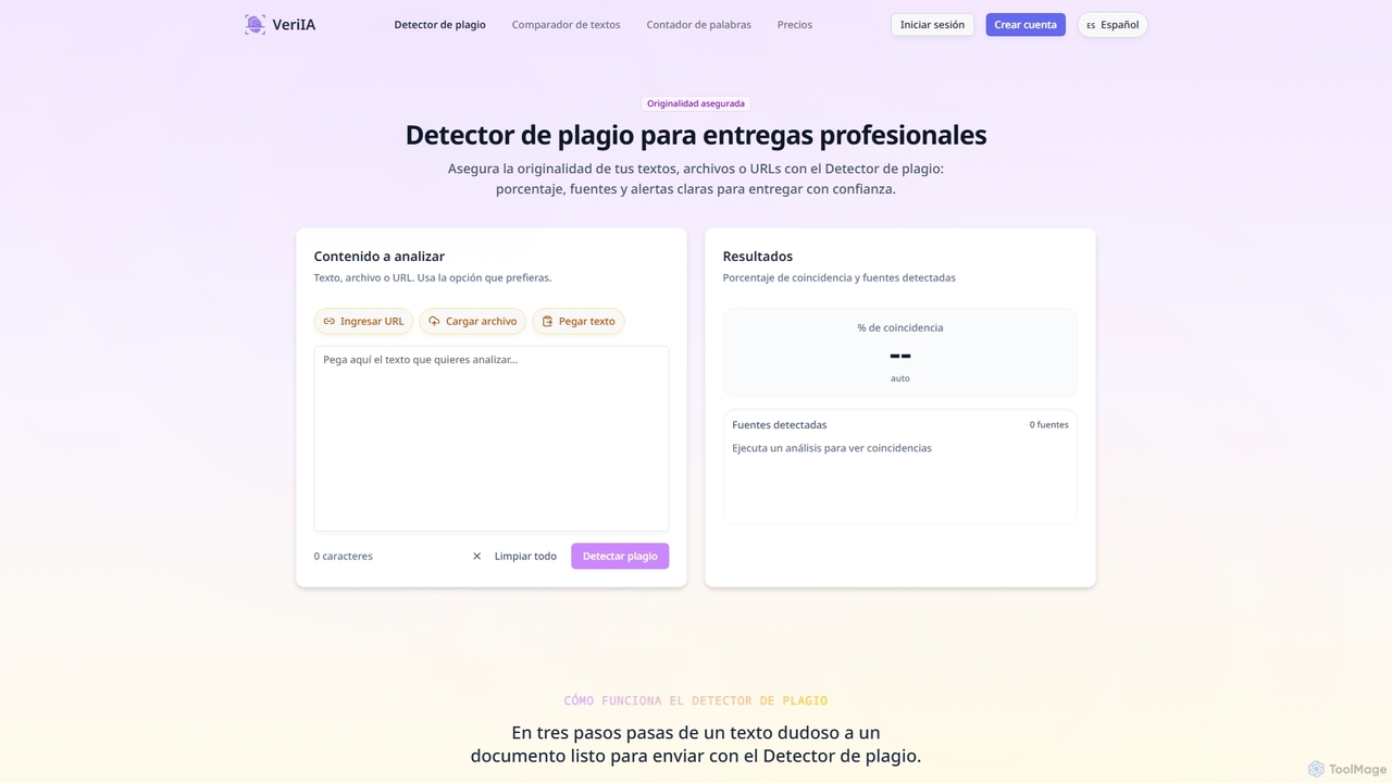 Detector de plagio online rápido y preciso | VeriIA for VeriIA