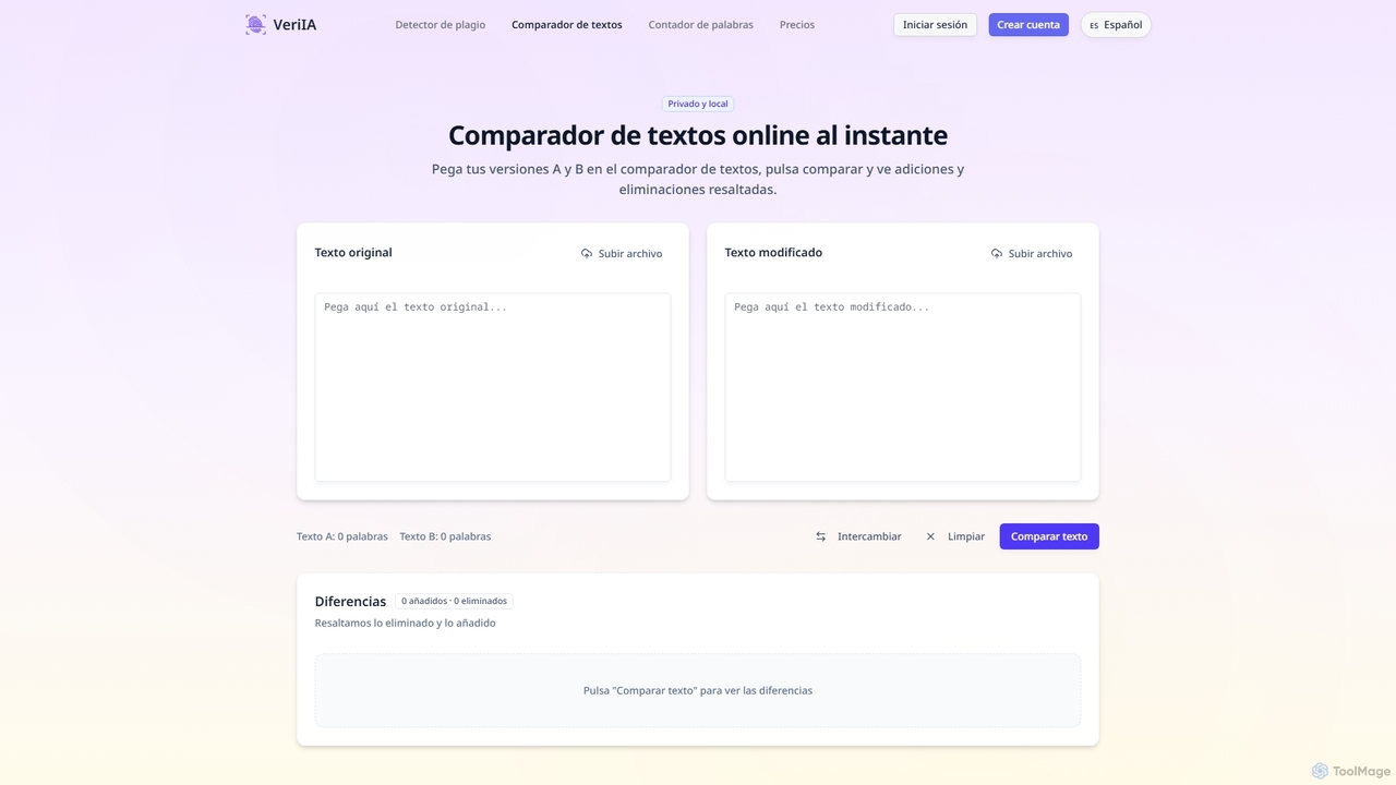Comparador de textos online rápido y claro | VeriIA for VeriIA