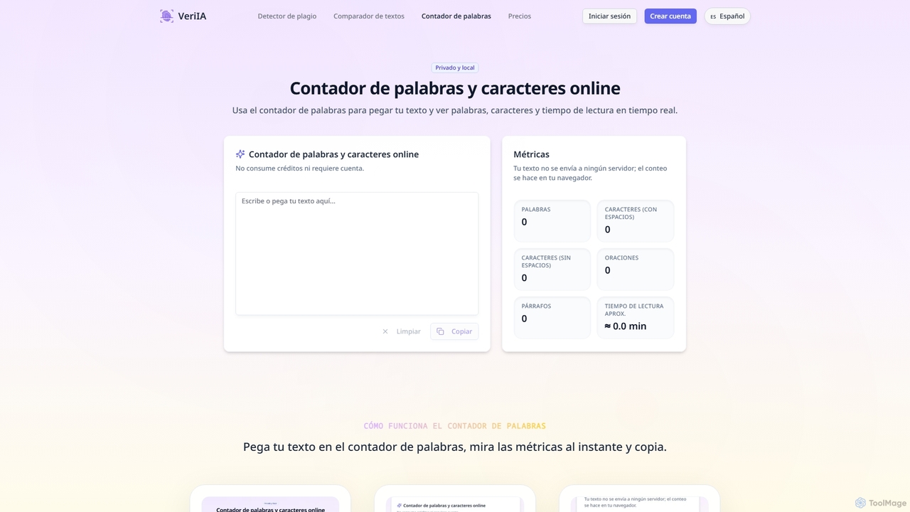 Contador de palabras online rápido y preciso | VeriIA for VeriIA