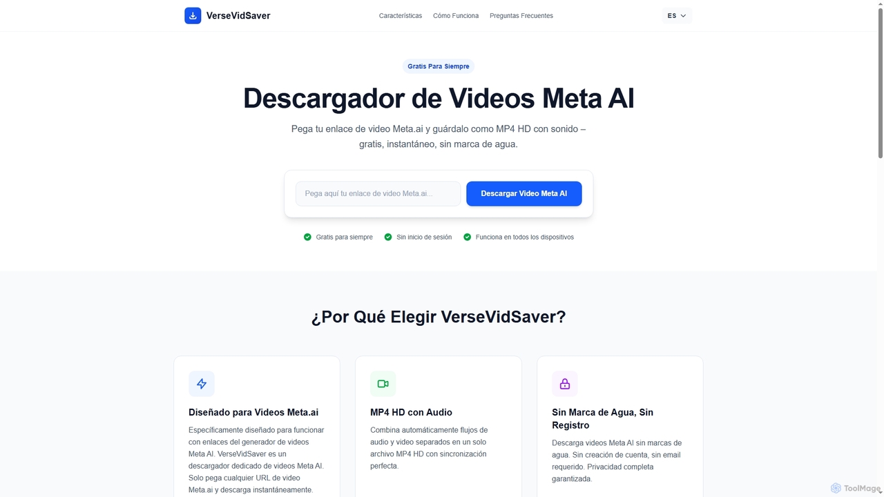 Descargador de Videos Meta AI – Descarga Videos AI en HD for VerseVidSaver