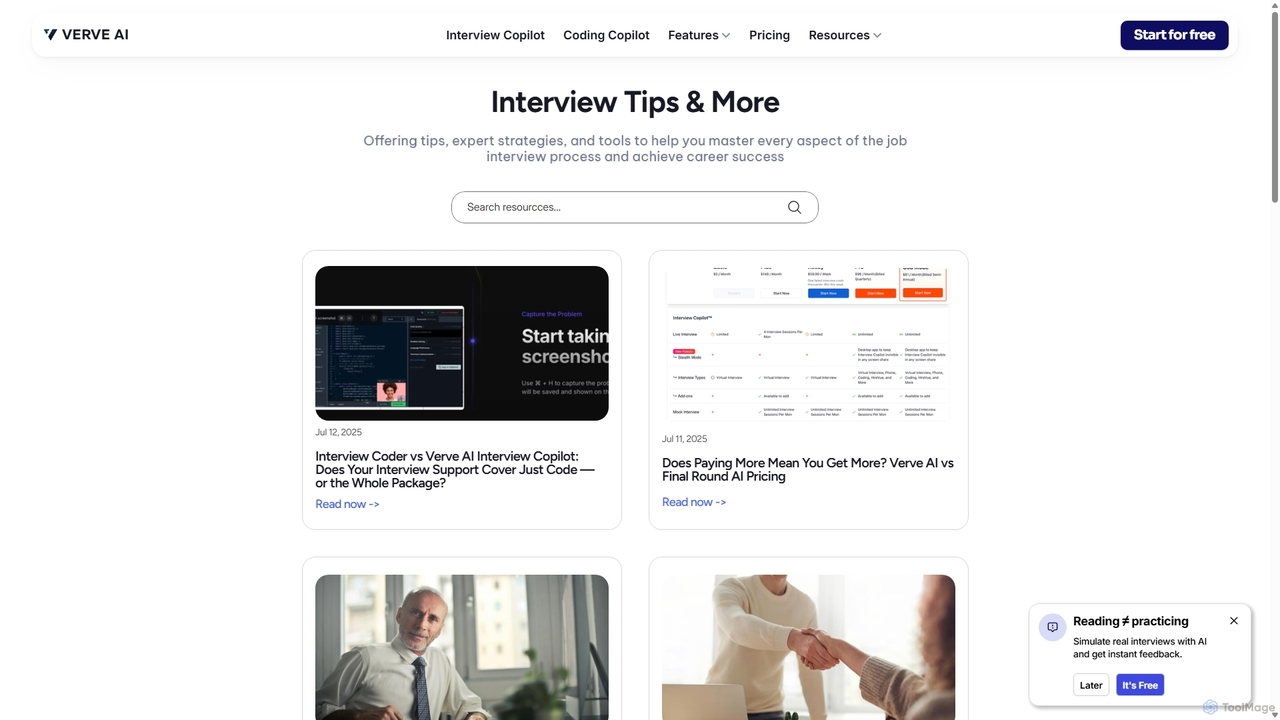 Blogs: Free Interview Resources for VerveCopilot