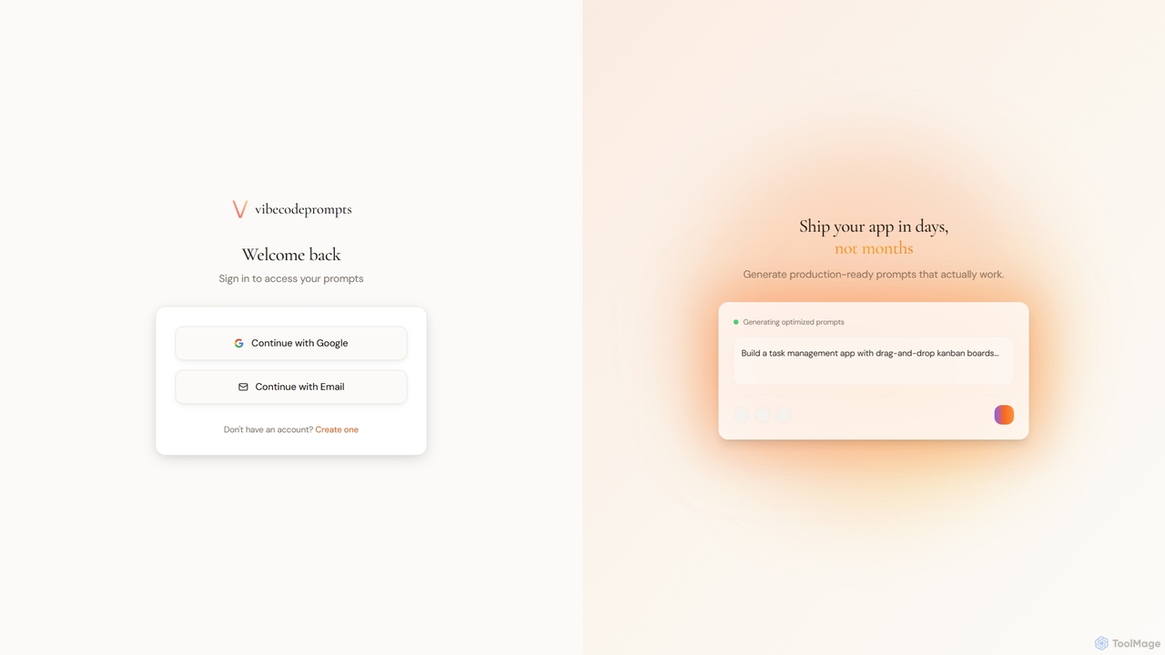 Sign in - vibecodeprompts for Vibecodeprompts