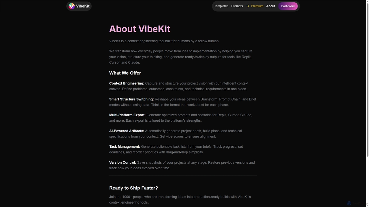VibeKit - Prompt Engineering for Humans | AI Prompts Library & Templates for VibeKit
