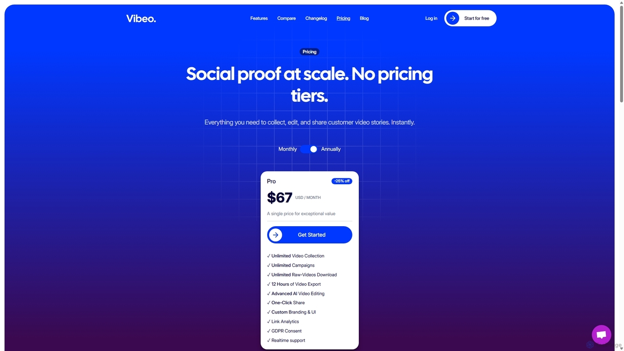Plan & Pricing - Vibeo.ai for Vibeo