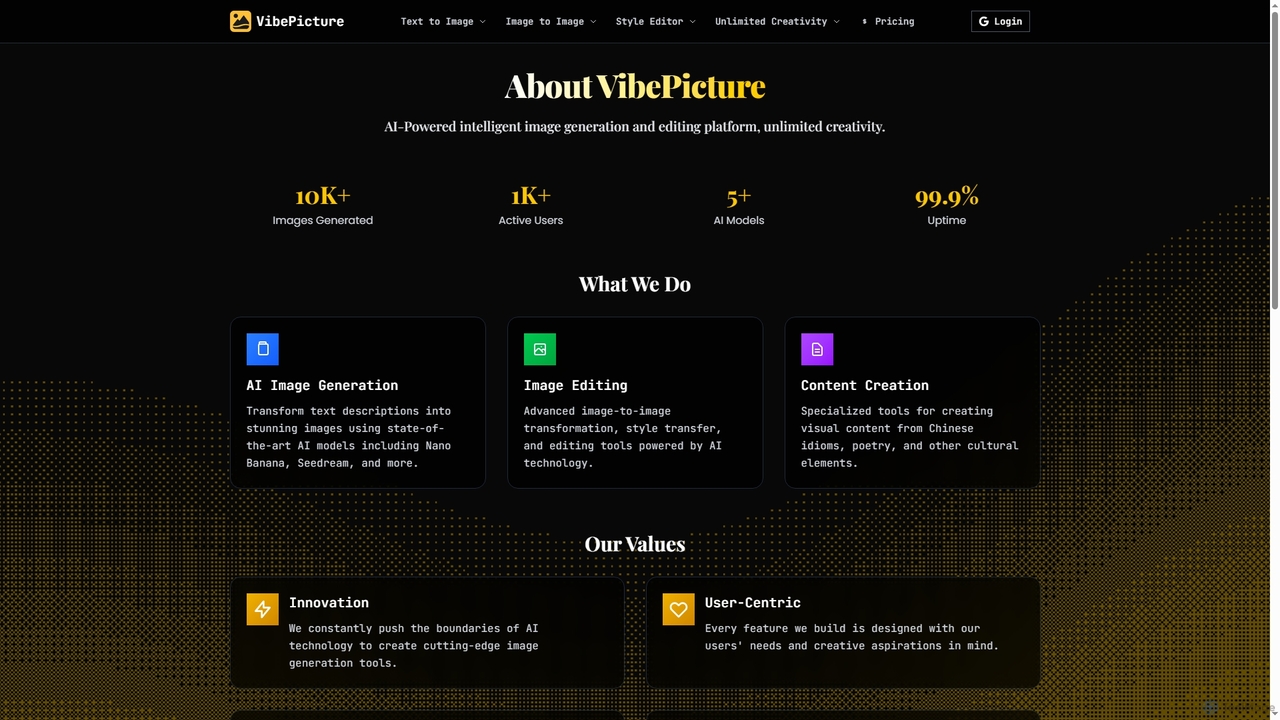 VibePicture | AI Image Generator and Editor - Powered by Nano Banana,Seedream,GPT Image 1,Qwen-Image,Free Trial Now for VibePicture