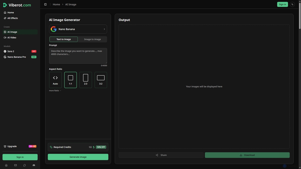 AI Image Generator - Free Text to Image & Image to Image Tool for Viberot