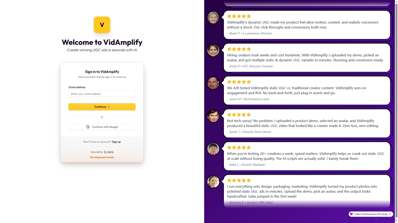 VidAmplify - Create winning UGC ads in seconds with AI for VidAmplify