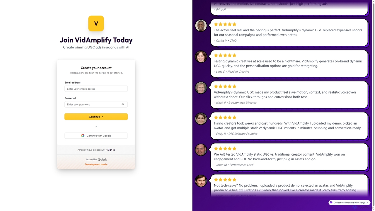 VidAmplify - Create winning UGC ads in seconds with AI for VidAmplify