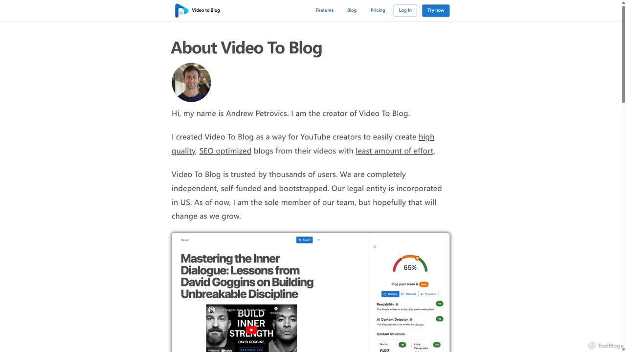 About Video To Blog for Video To Blog
