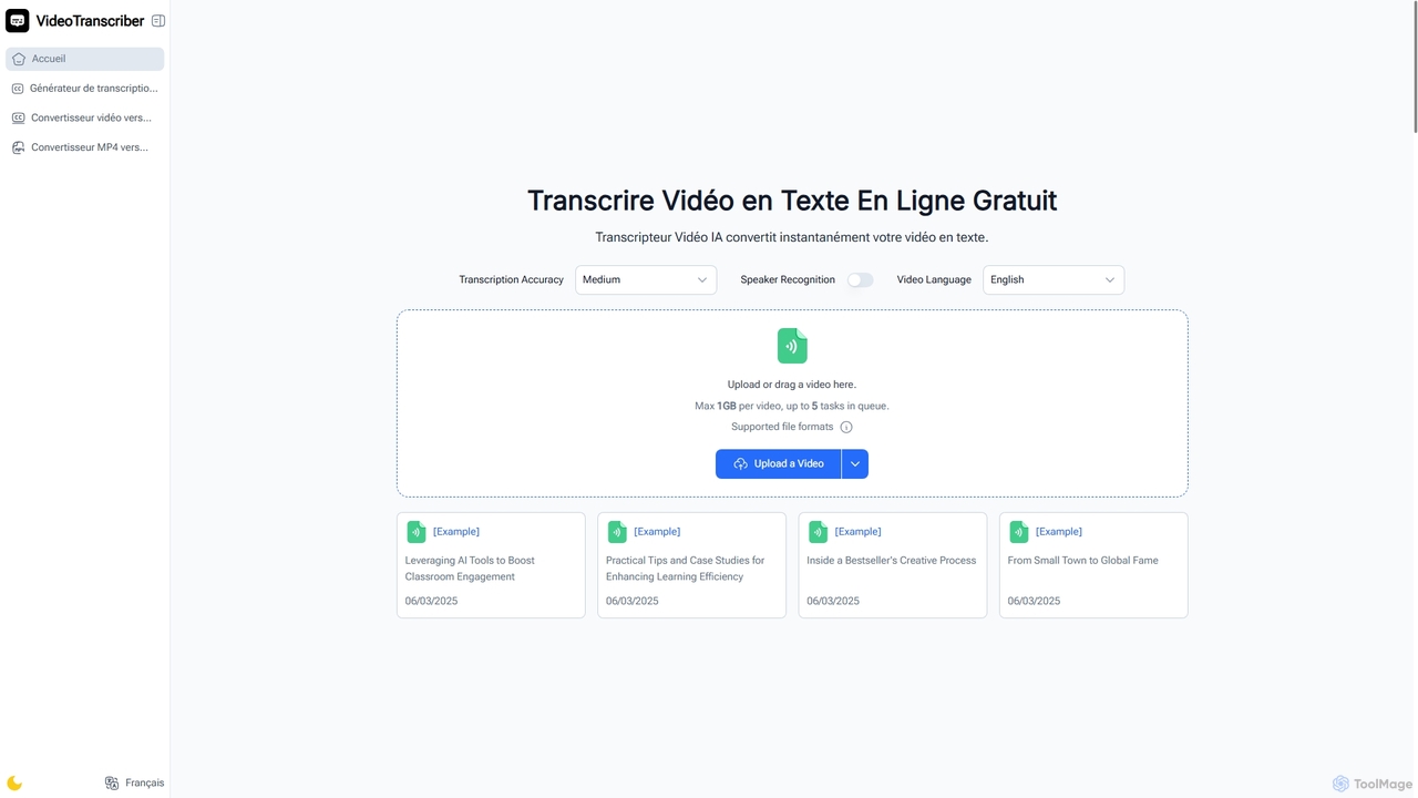 Transcripteur Vidéo IA – Transcrire Vidéo en Texte En Ligne Gratuit for Video Transcriber AI