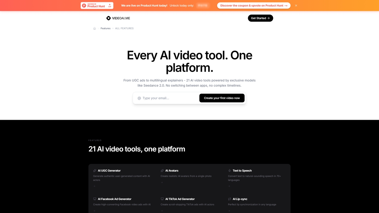 AI Video Features - All Tools & Models | VIDEOAI.ME for Videoai