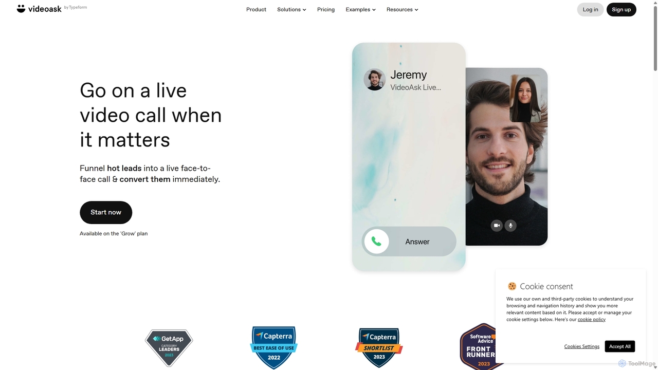 Live Call | VideoAsk by Typeform | VideoAsk for VideoAsk