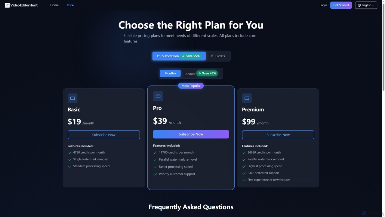 Video Editor Hunt – AI Video Editing, Face Swap & Watermark Remover Online for VideoEditorHunt