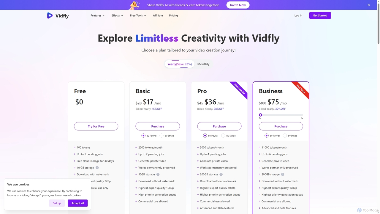 Vidfly Pricing Plans | Affordable AI Video Generation for All Creators for Vidfly