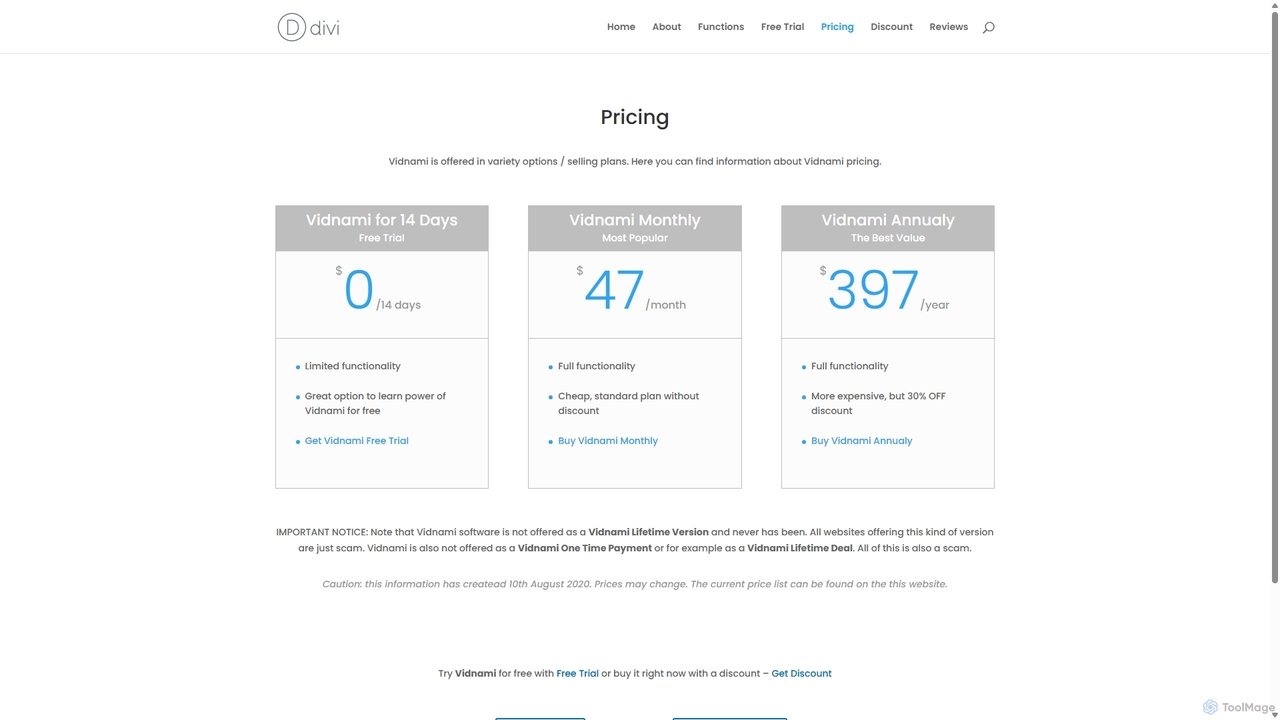 Pricing - Vidnami Pro for Vidnami