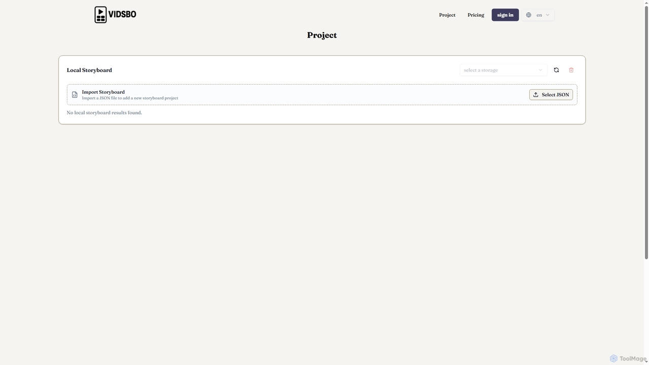 project | VidSbo - AI Storyboard Generator for Vidsbo