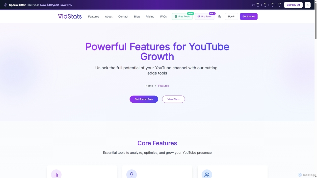 VidStats Features | YouTube Analytics and Growth Tools | VidStats for VidStats