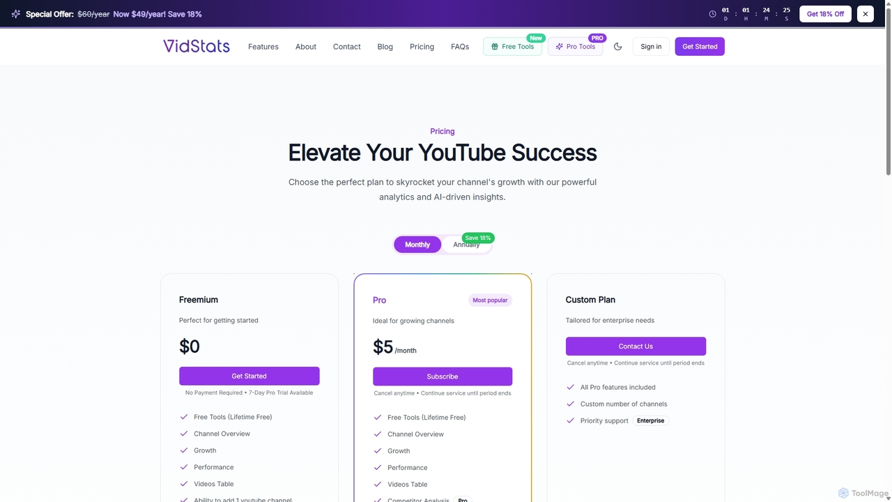 Pricing | VidStats for VidStats