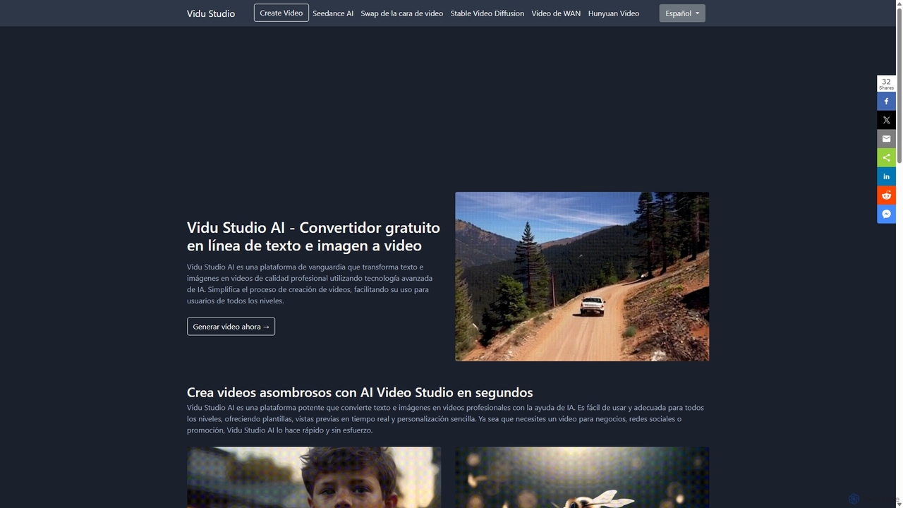 Vidu Studio AI - Convertidor de Texto e Imágenes a Video en Línea Gratis | Crea Videos de Alta Calidad Fácilmente for Vidu Studio AI
