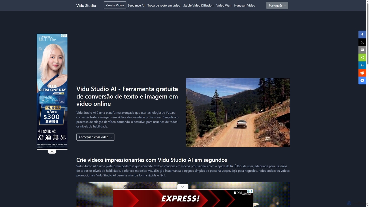Vidu Studio AI - Conversor Online Gratuito de Texto e Imagem para Vídeo | Crie Vídeos de Alta Qualidade com Facilidade for Vidu Studio AI
