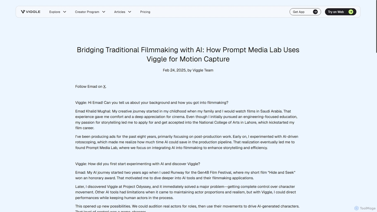 Bridging Traditional Filmmaking with AI: How Prompt Media Lab Uses Viggle AI for Motion Capture | Viggle AI Blog for Viggle