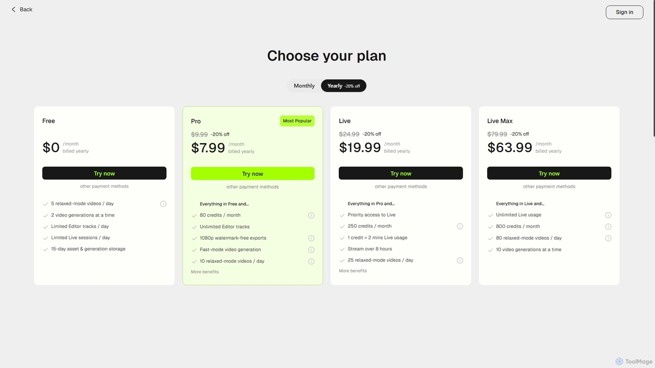Viggle AI - Subscription Plans for Viggle