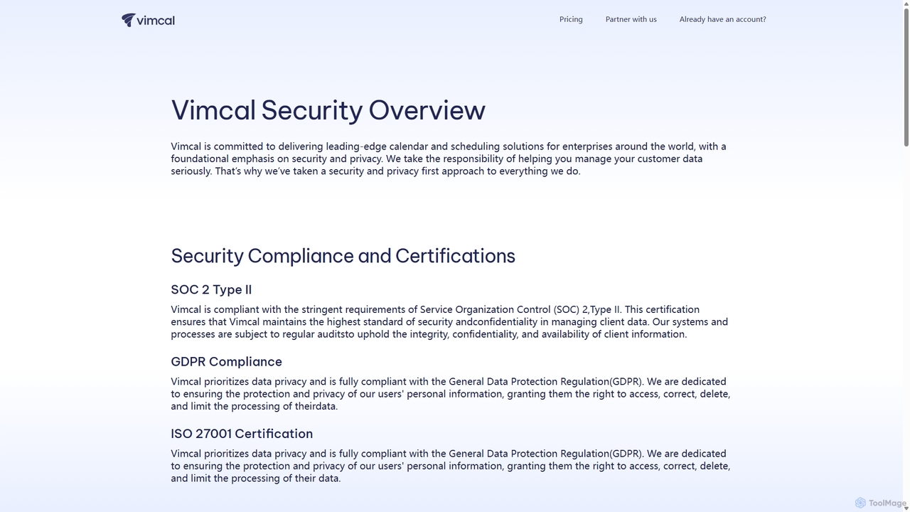 Vimcal - Security for Vimcal