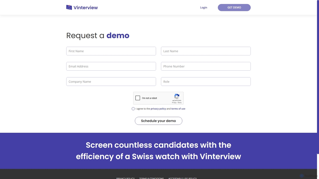 Get a Demo for Vinterview