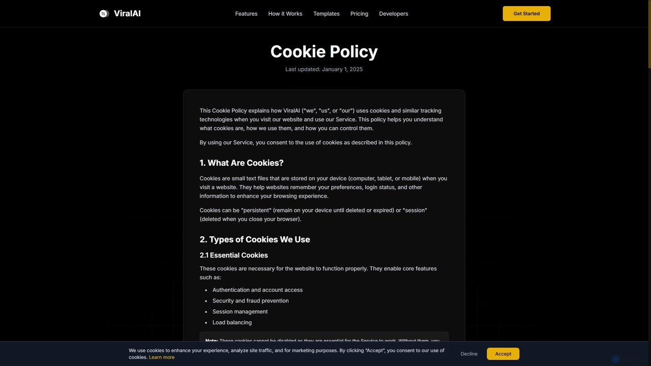 Cookie Policy | ViralAI for ViralAI