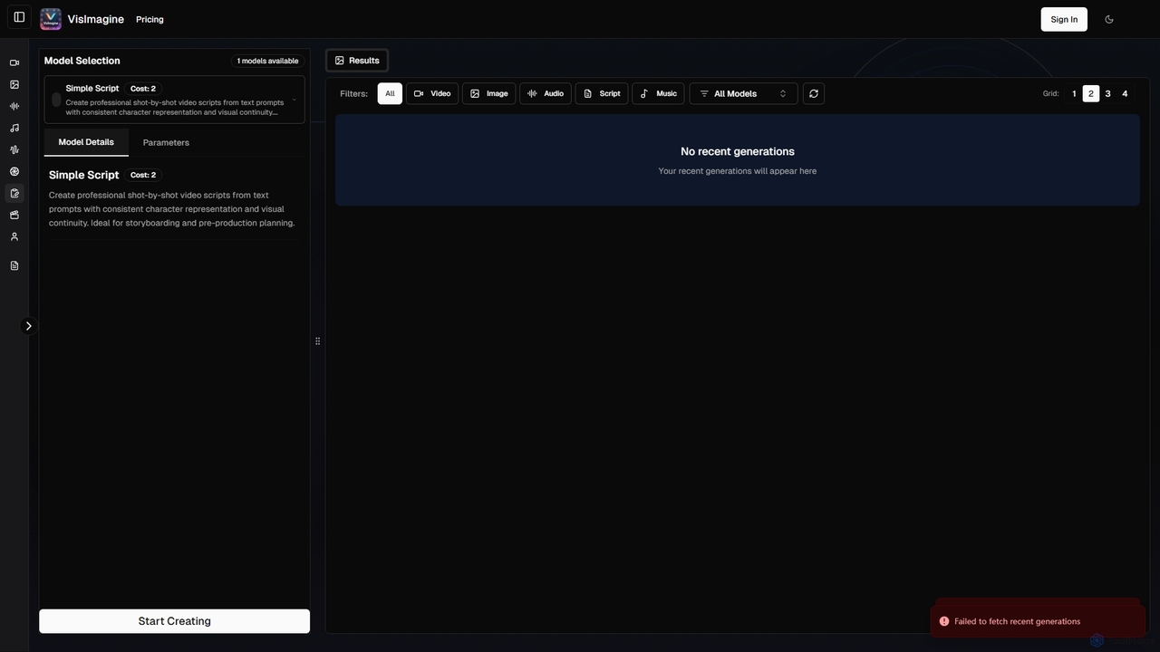 VisImagine - Simple Script AI Generator for VisImagine