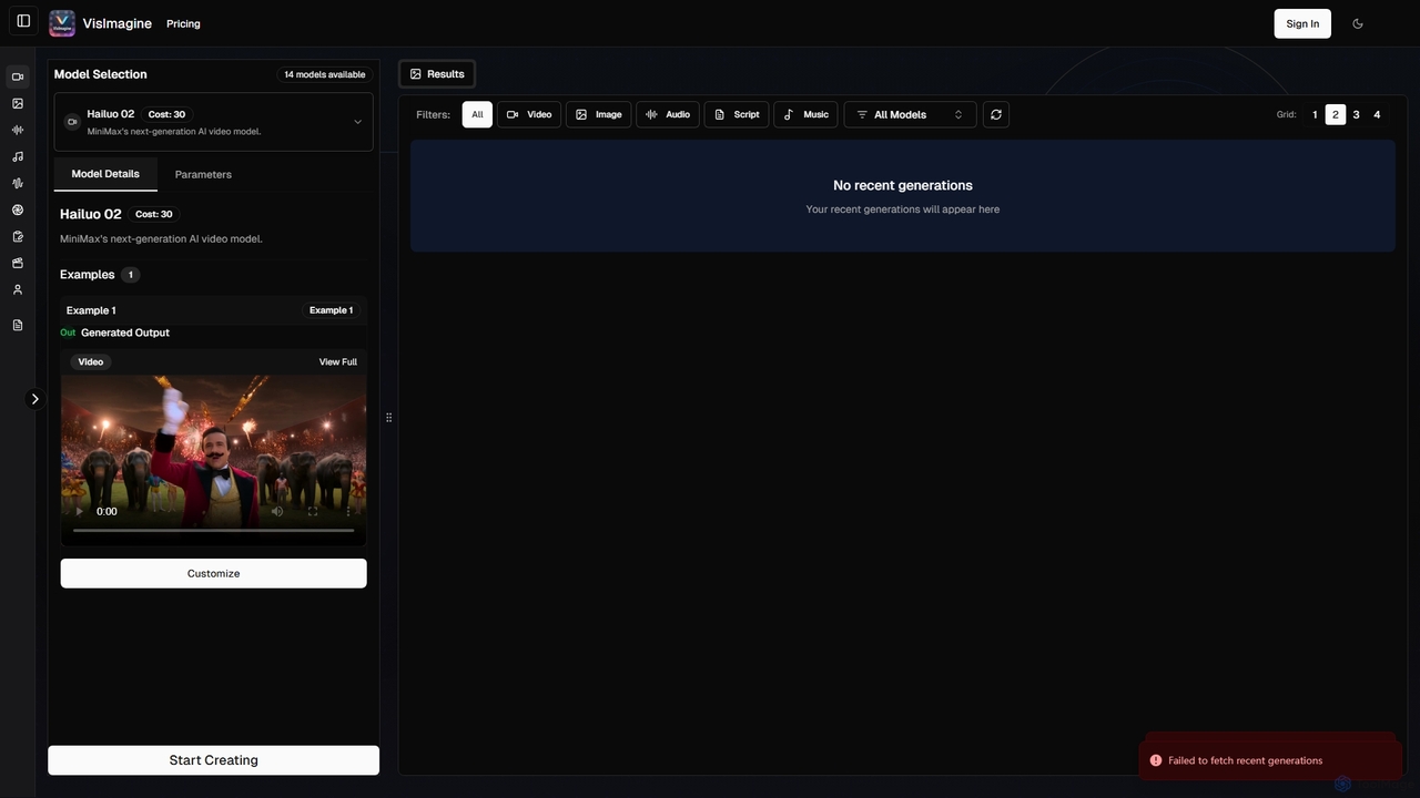 VisImagine - Hailuo 02 AI Generator for VisImagine