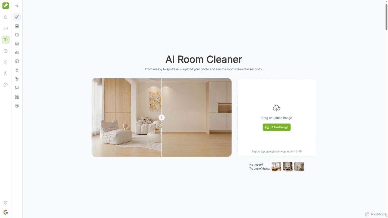 AI Room Cleaner – Clean Up & Empty Room Photos Free Online for VisualGPT