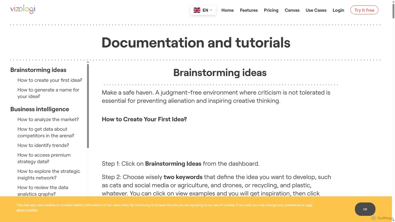 Documentation and Tutorials for Vizologi