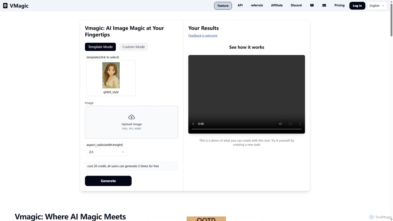 Vmagic: AI Image Magic at Your Fingertips | VMagic AI for VMagic AI