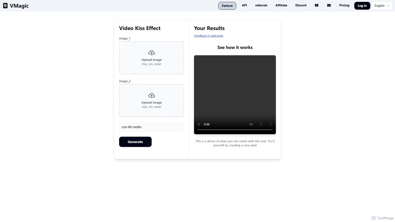 Video Kiss Effect | VMagic AI for VMagic AI