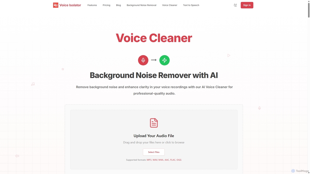 Voice Cleaner | Background Noise Remover Tool for Voice Isolator