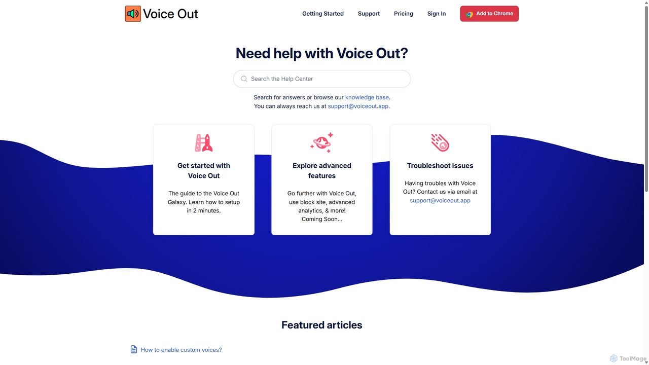 Support & Help Center - Voice Out for Voice Out