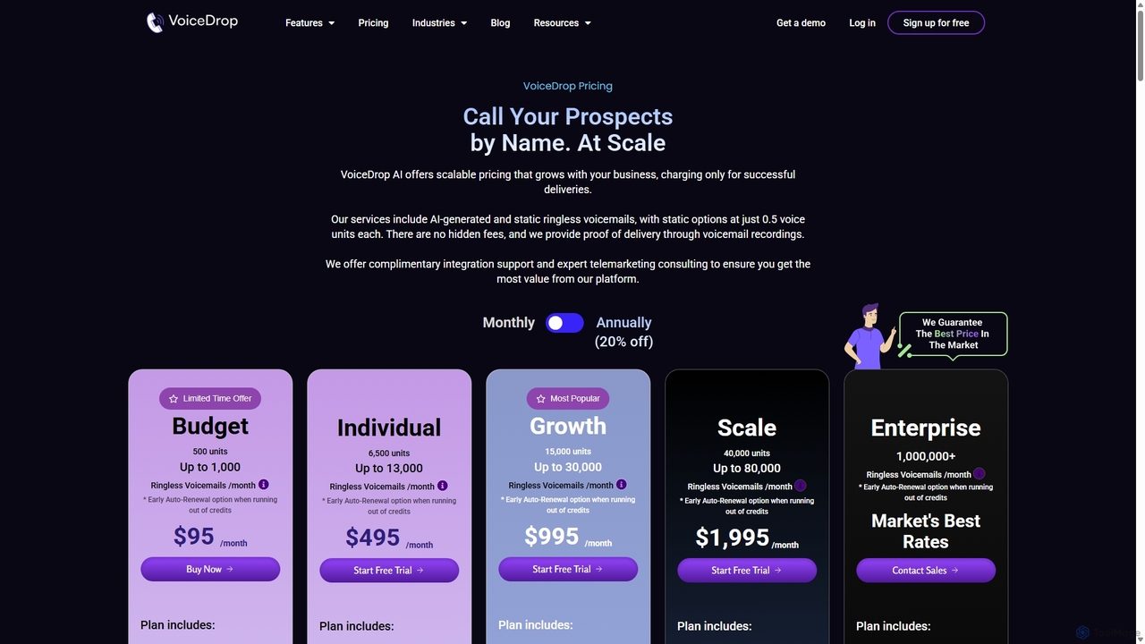 Pricing – VoiceDrop for VoiceDrop