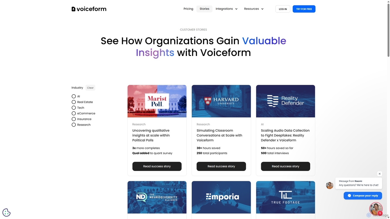 💬1 - Voiceform | Case Studies for Voiceform