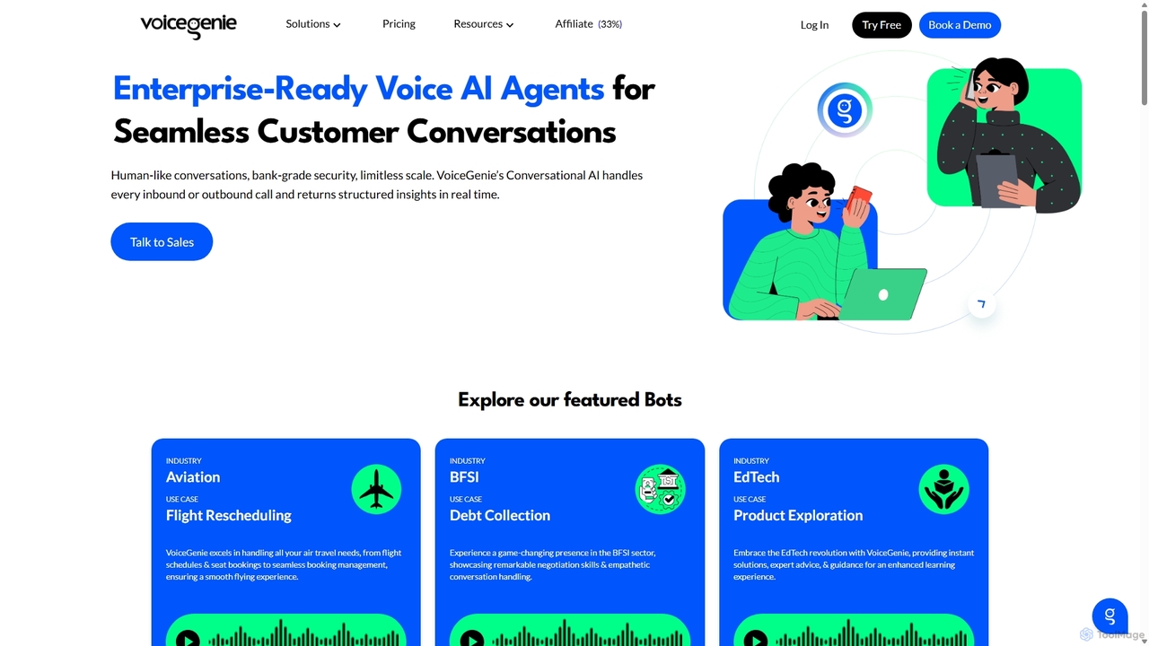 VoiceGenie: Conversational Voice AI for Enterprises for VoiceGenie