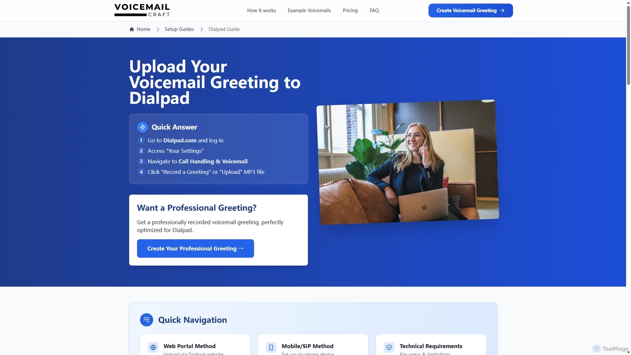 Upload Voicemail Greeting to Dialpad: Step-by-Step Guide | VoicemailCraft for VoicemailCraft