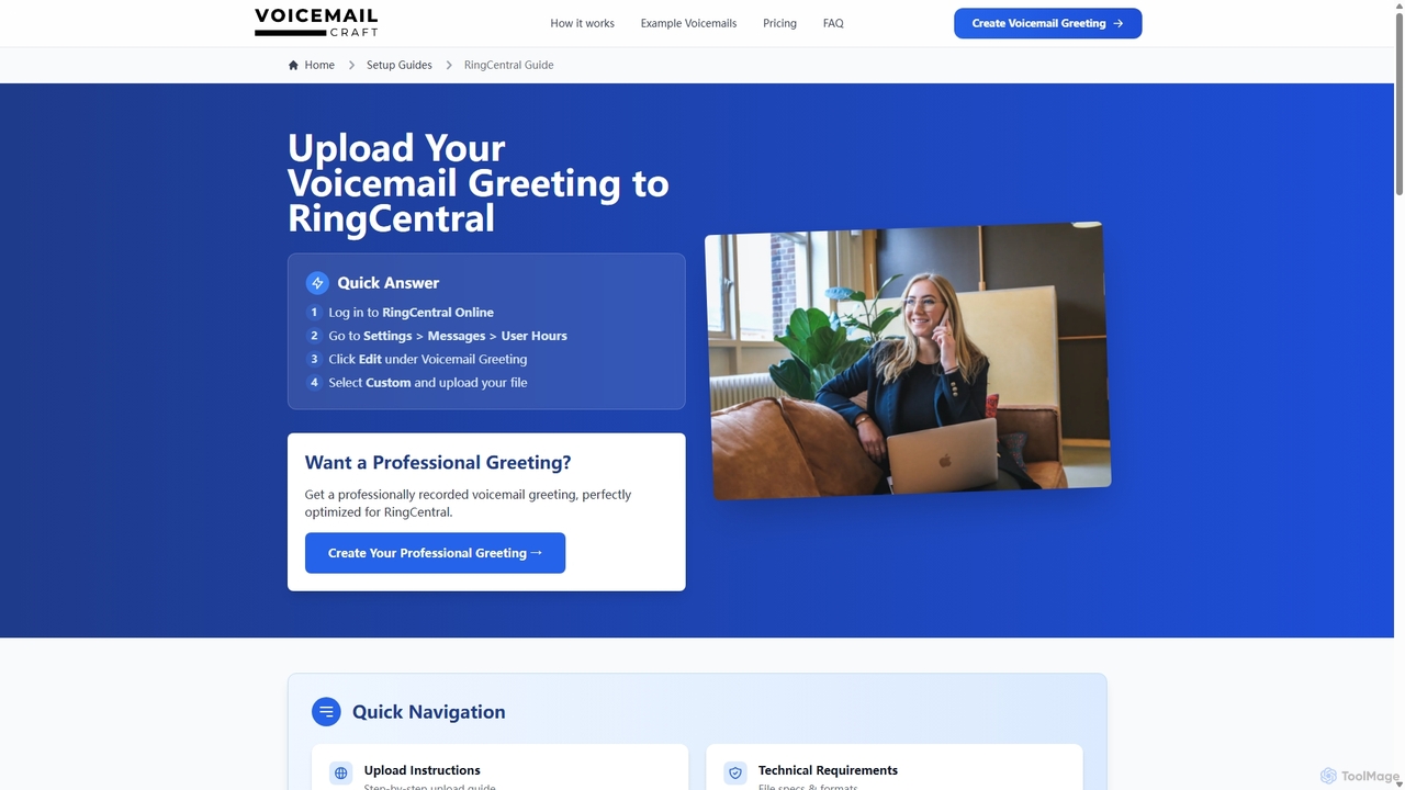 Upload Voicemail Greeting to RingCentral: Step-by-Step Guide | VoicemailCraft for VoicemailCraft