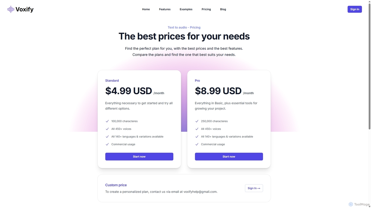TTS Online pricing | Voxify for Voxify