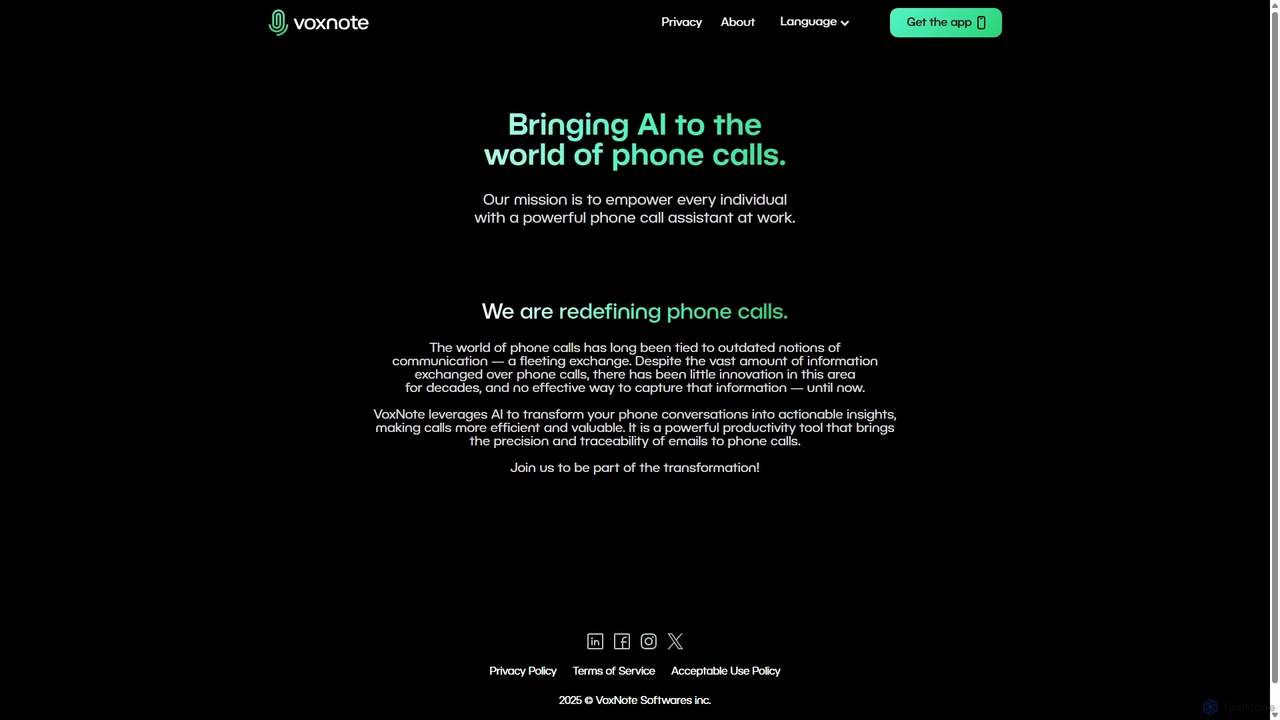 About VoxNote | AI-Powered Call Assistant for Busy Professionals for VoxNote