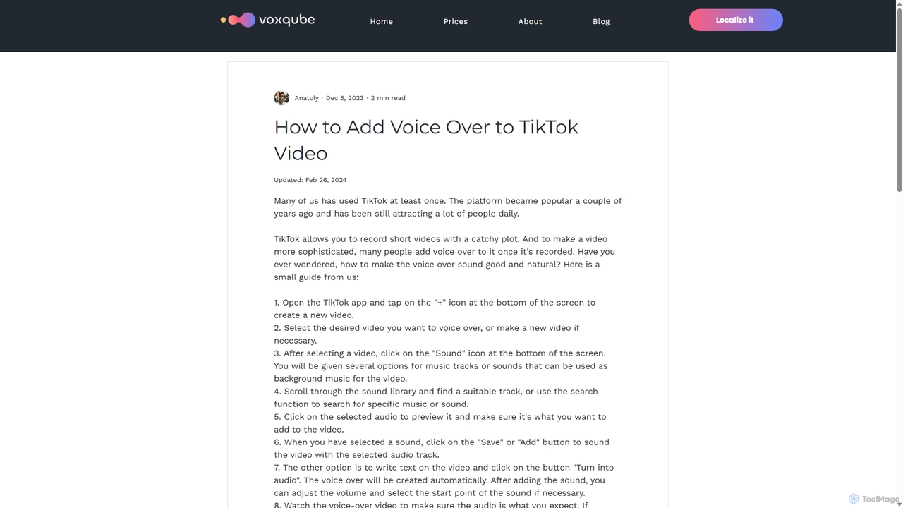 How to Add Voice Over to TikTok Video | voxqube for Voxqube