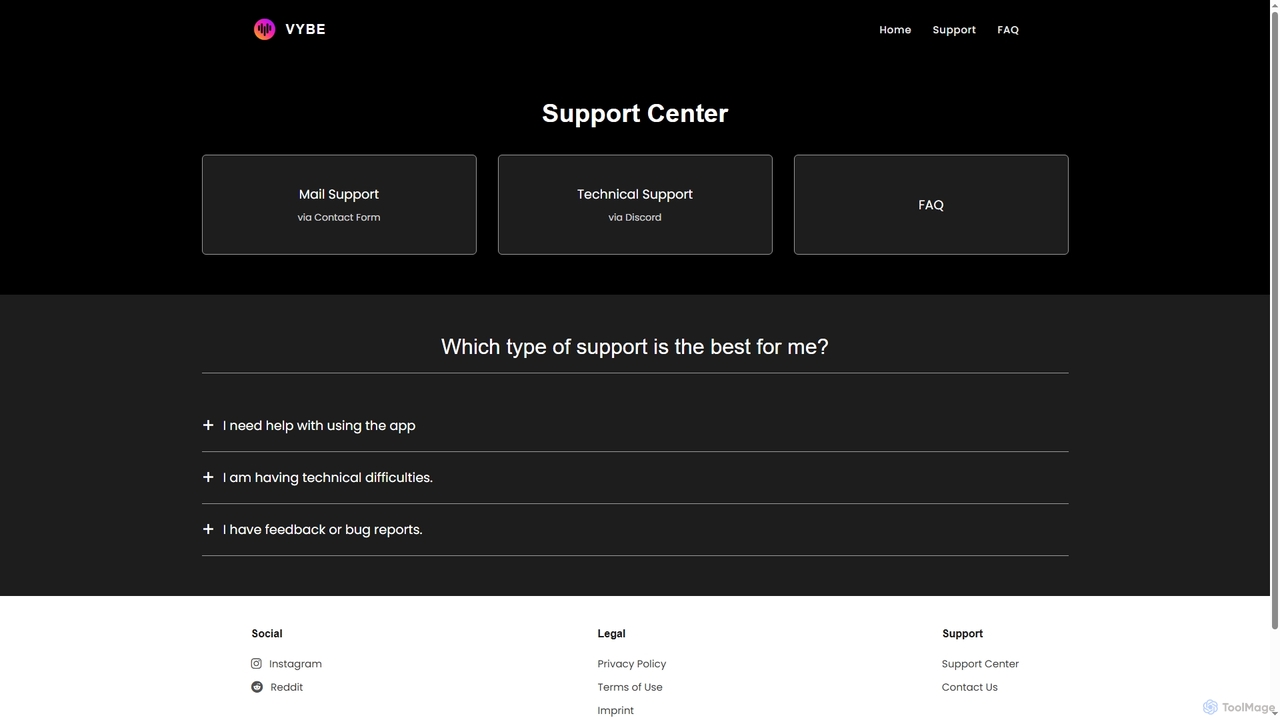 Support | VybeCam for Vybecam