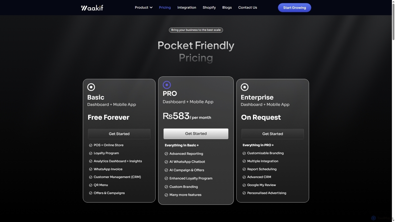 Pricing - Waakif for Waakif