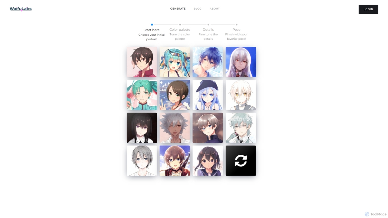 Waifu Labs: AI Anime Character & Portrait Generator - ToolMage
