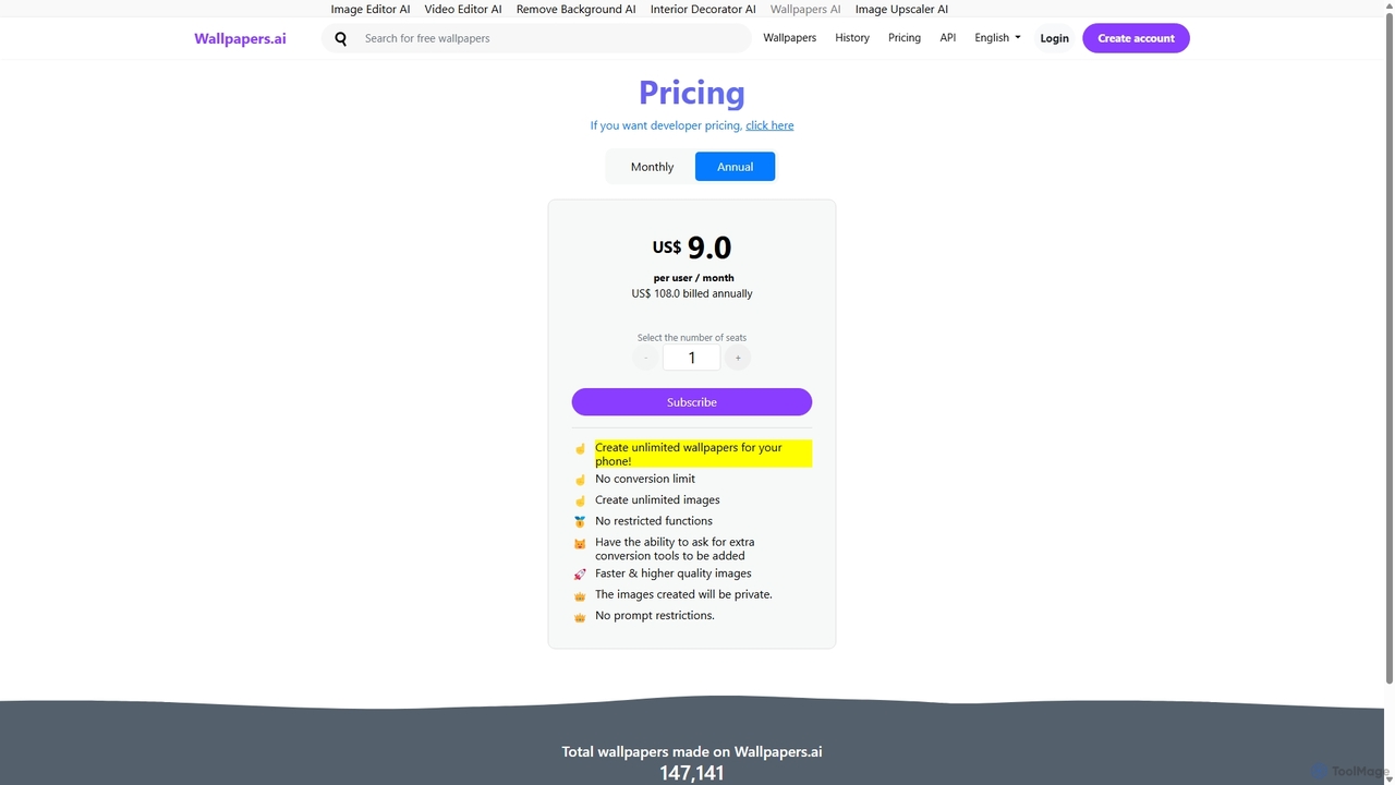 Pricing - Wallpapers.ai for Wallpapers.ai
